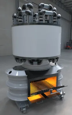Semi-Truck Wheel Wood Stove Heat Exchanger Boiler