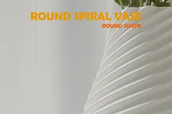 Spiral‑Patterned Round Ceramic Vase – 3D Printable Model