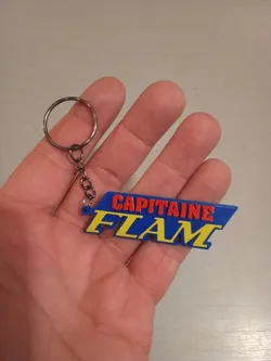 Porte-clés Capitaine Flam – Logo rétro | Impression 3D (STL)