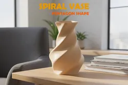 Spiral Vase – Pentagon Shape (Decorative 3D Printed Vase)