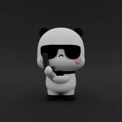 Characters & Creatures STL indir - Kawaii Panda (Spy) - akash3dprints
