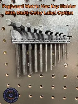 Pegboard Metric Hex Key Holder | Multi-Color Label