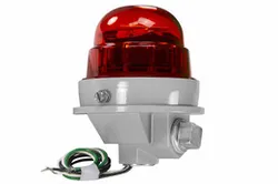 5.5W L810 LED Obstruction Light - Single Lamp - Red Lens w/ Wire Guard - 120-240V