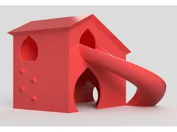Hamster house with slide