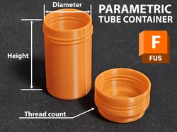 Parametric Tube Container System (Tube + Cap + Extension)