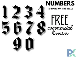Numbers to hang on the wall