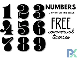 Numbers to hang on the wall
