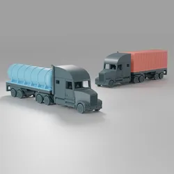Print-in-Place 18 Wheeler (With Modular Trailers)