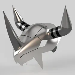 3d printable Digimon Inspired WarGreymon helmet