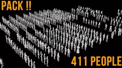 411 Stylized Human Crowd People Pack Low-poly 3D model