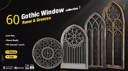 60 Gothic Window Vol1   Low-poly 3D model