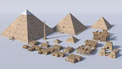 ancient egyptian pharaohs buildings  Low-poly 3D model