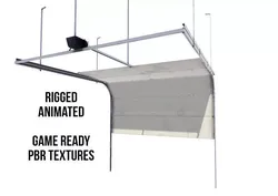 Animated Garage Door Low-poly 3D model