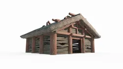 Asian ancient architecture dilapidated temple