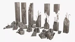 Broken Concrete Pillars Pack Low-poly 3D model