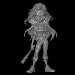 Characters & Creatures STL Download - psycho girl with baseball batby BiLeN MeSH SToRe