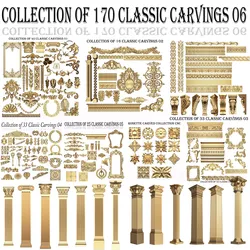Collection of 170 Classic Carvings 06 Low-poly 3D model
