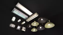 Commercial Light Fixtures Low-poly 3D model