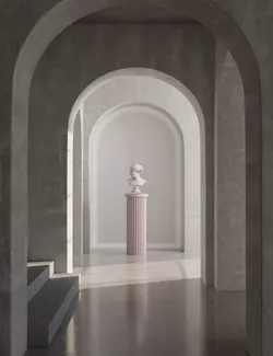 corridor and sculpture 3D model