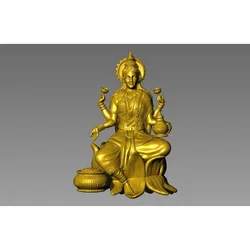 💰 Divine Goddess Lakshmi on Lotus: High-Detail 3D STL 🕉️✨