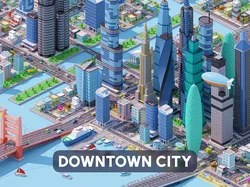 Downtown City Low-poly 3D model