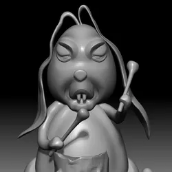 Drummer Rabbit - 3D Printable Model Free 3D Print Model in Sculpture 561337