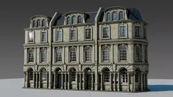 European Apartment Building Modular Set 3D model