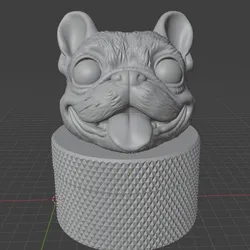 French Bulldog Head Jar / Container