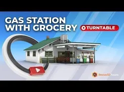 Gas Station With Grocery Low-poly 3D model