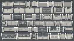 Gates-Fences-Doors Collection - 45 pieces 3D model