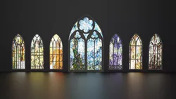 Gothic Church Windows Low-poly 3D model