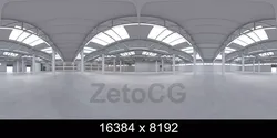 HDRI - Industrial Warehouse Interior 2 - 16384x8192 Texture