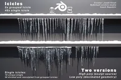 Icicles asset pack 3D model