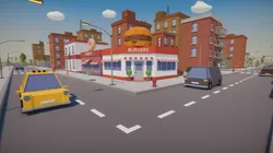 Low Poly Cartoon City Low-poly 3D model