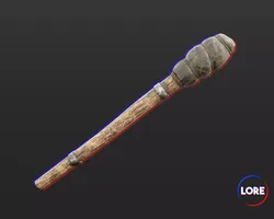 Medieval Crude Lighting Torch Low-poly 3D model