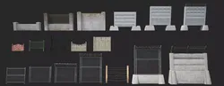 Mobile Fence Pack Low-poly 3D model