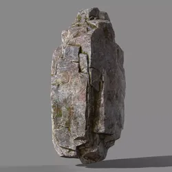 Mossy rock Low-poly 3D model