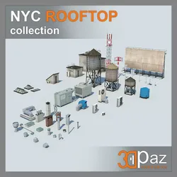 NYC Rooftop  Low-poly 3D model