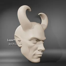 Other STL Download - Demon Horned Mask 3D Print Model – Dark Fantasy Devil Headby LayerMint