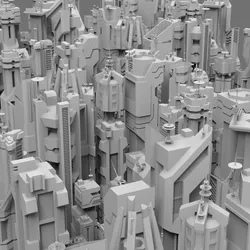 PACK SF FUTURISTIC SKYSCRAPERS  Low-poly 3D model
