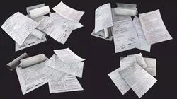Paper Debris Low-poly 3D model