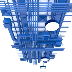 Pipes industrial ceiling 3D model
