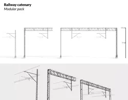 Railway Catenary - Modular pack 3D model