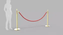 Red Velvet Stanchion Rope 3D model