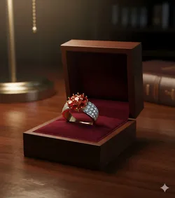 Ruby Crown Ring STL 3DM 3D Print Model in Rings 561035