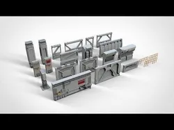 sci-fi Architecture kitbash 4 3D model