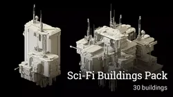 Sci-Fi Buildings Pack - 30 Buildings 3D model