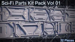 Sci-Fi Parts Kit Pack Vol 1-PBR Low-poly 3D model