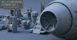 Scifi dressing kitbash set 1 3D model