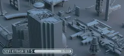 Scifi dressing kitbash set 5 Low-poly 3D model